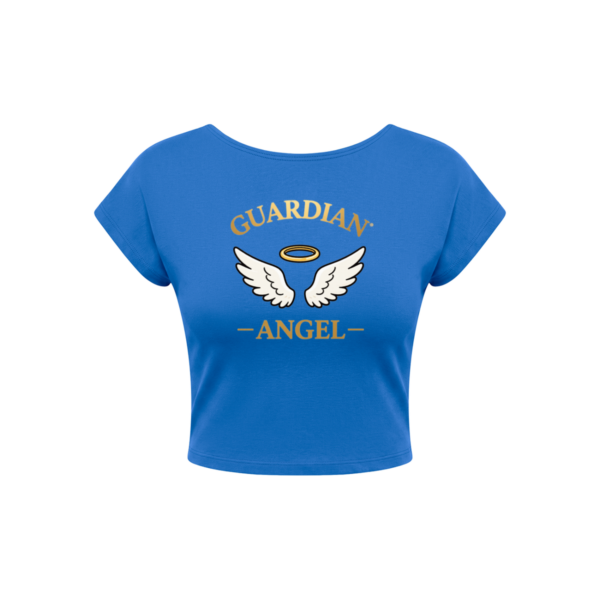 Guardian Angel Women's Open-Back T-Shirt - Colorful Blue front 3D mockup