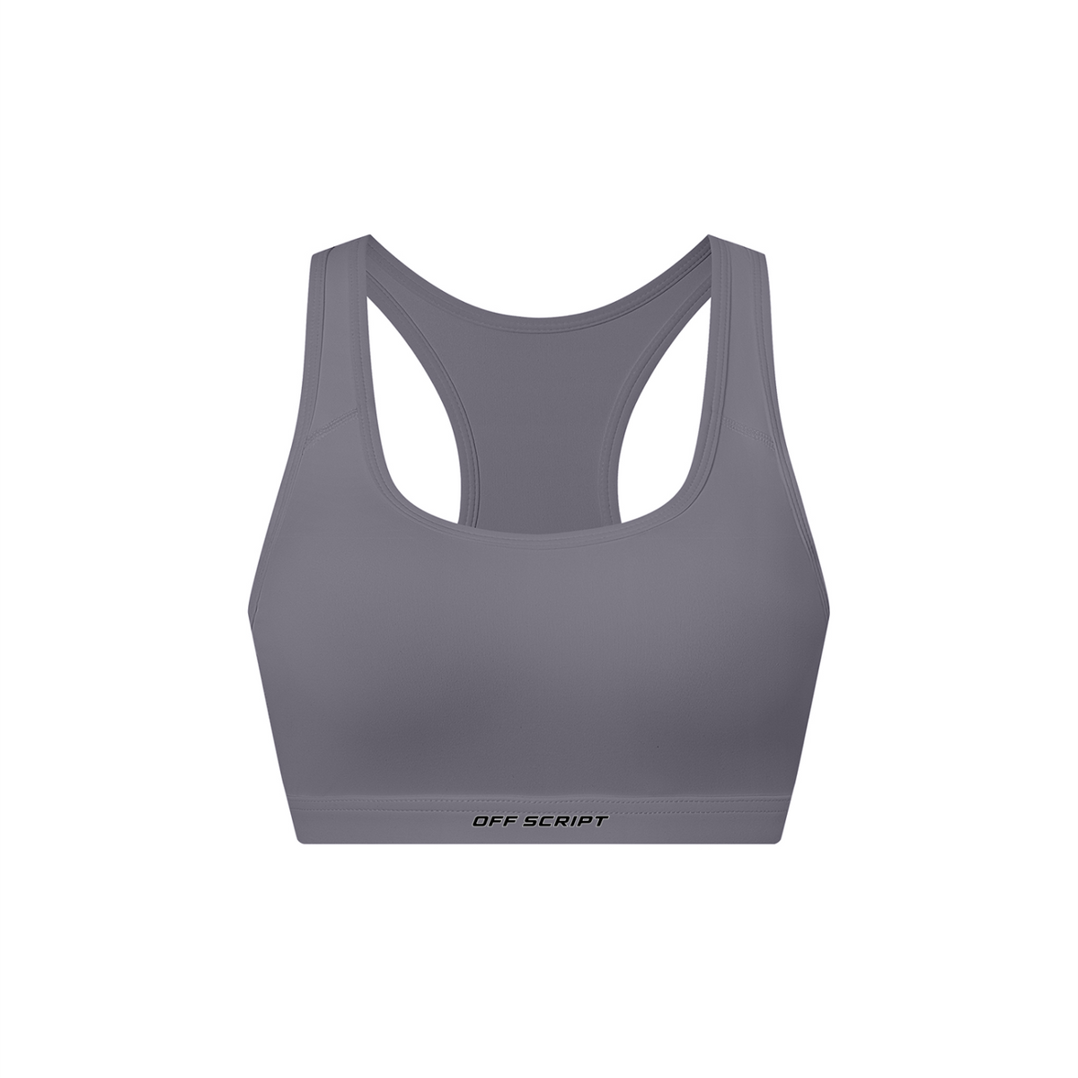 Off Script Women's Cropped Sports Bra - Dark Purple front mockup