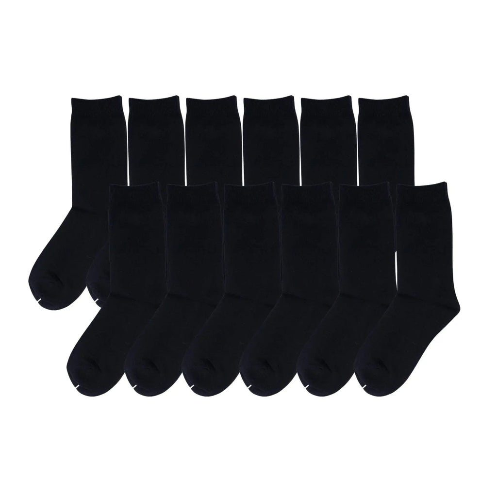 12 Pairs Black Premium Cotton School Ankle Socks