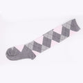 Grey Pink Argyle Diamond Check Womens Knee High Socks