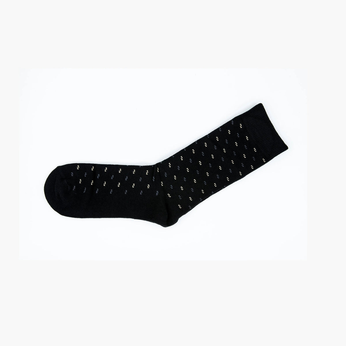 Men Black Pattern Premium Cotton Blend Mens Crew Socks 6-11 Comfort
