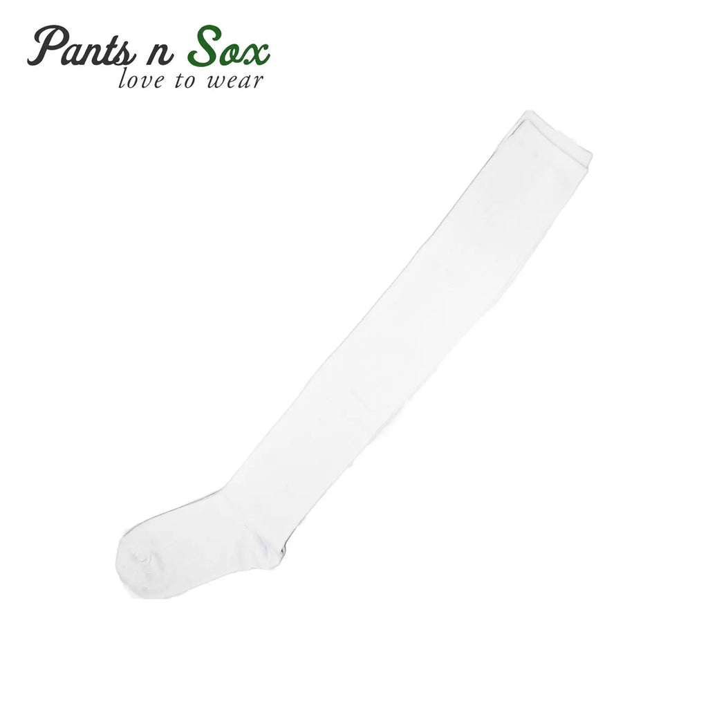 Cotton White Thigh High Socks Size 2-8 For Women