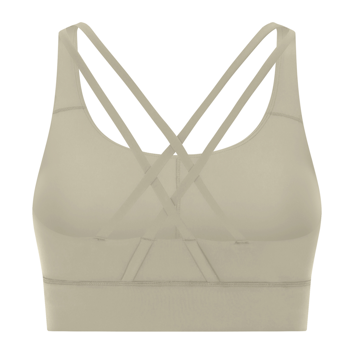 Strappy Criss-Cross Sports Bra - Light Gray back mockup