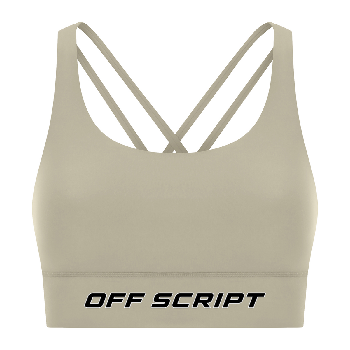 Strappy Criss-Cross Sports Bra - Light Gray front mockup