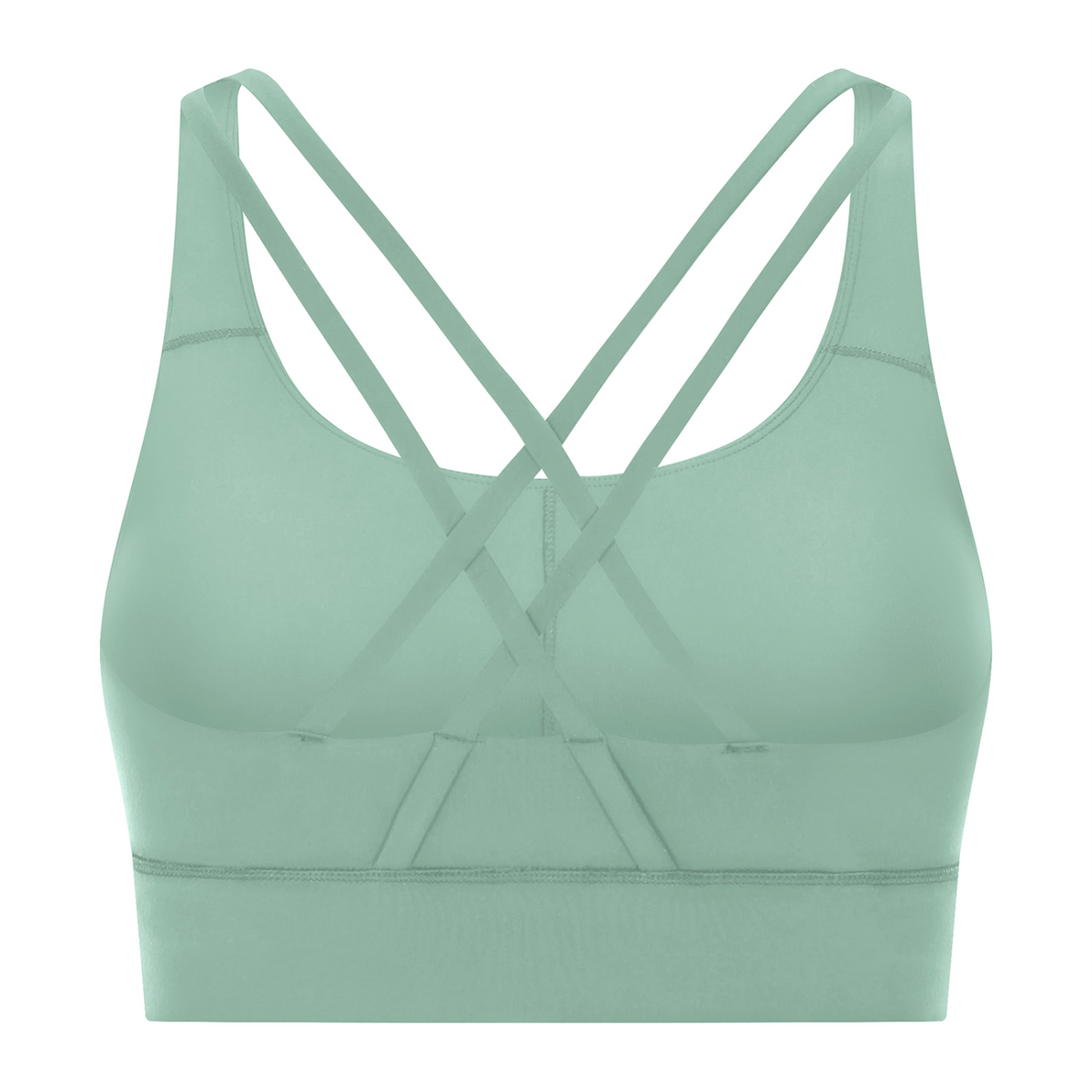Strappy Criss-Cross Sports Bra - Light Green back mockup