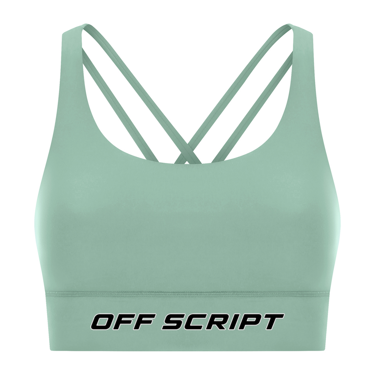Strappy Criss-Cross Sports Bra - Light Green front mockup