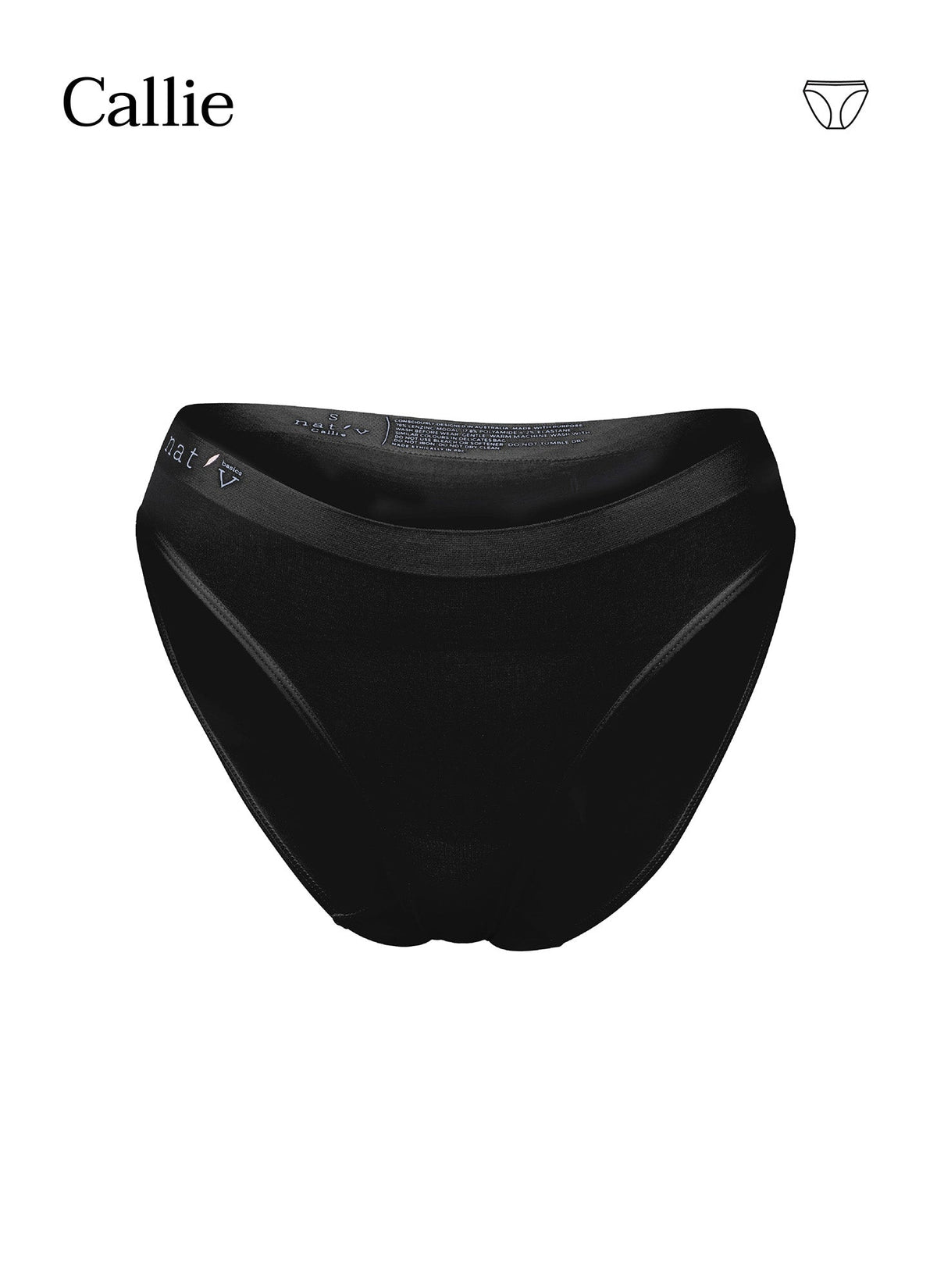 Callie Modal Bikini Brief Underwear - Black