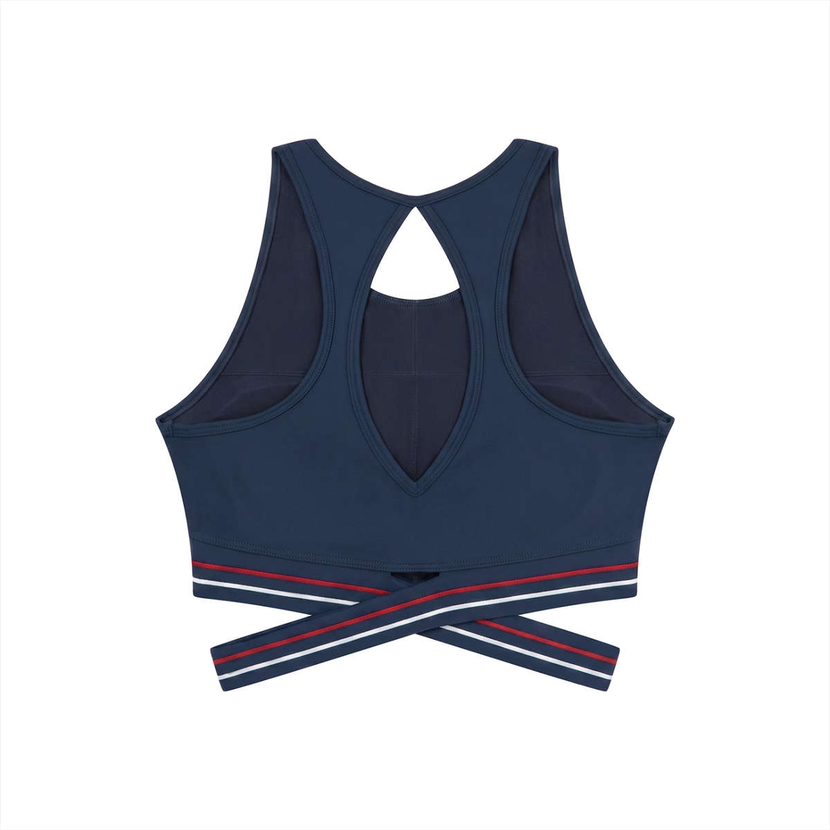 Off Script Women’s Criss-Cross Band Sports Bra - Navy Blue back