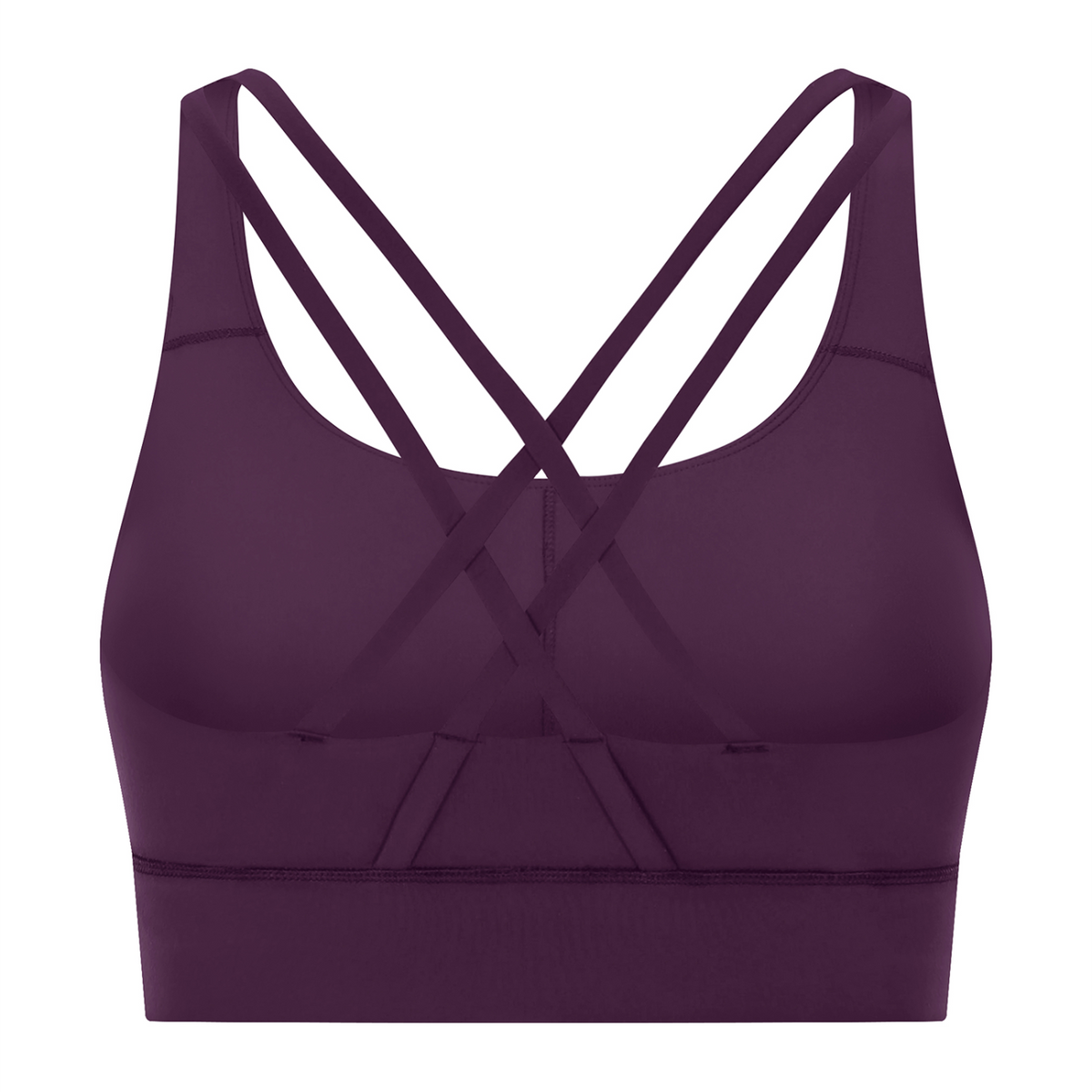 Strappy Criss-Cross Sports Bra - Purple back mockup
