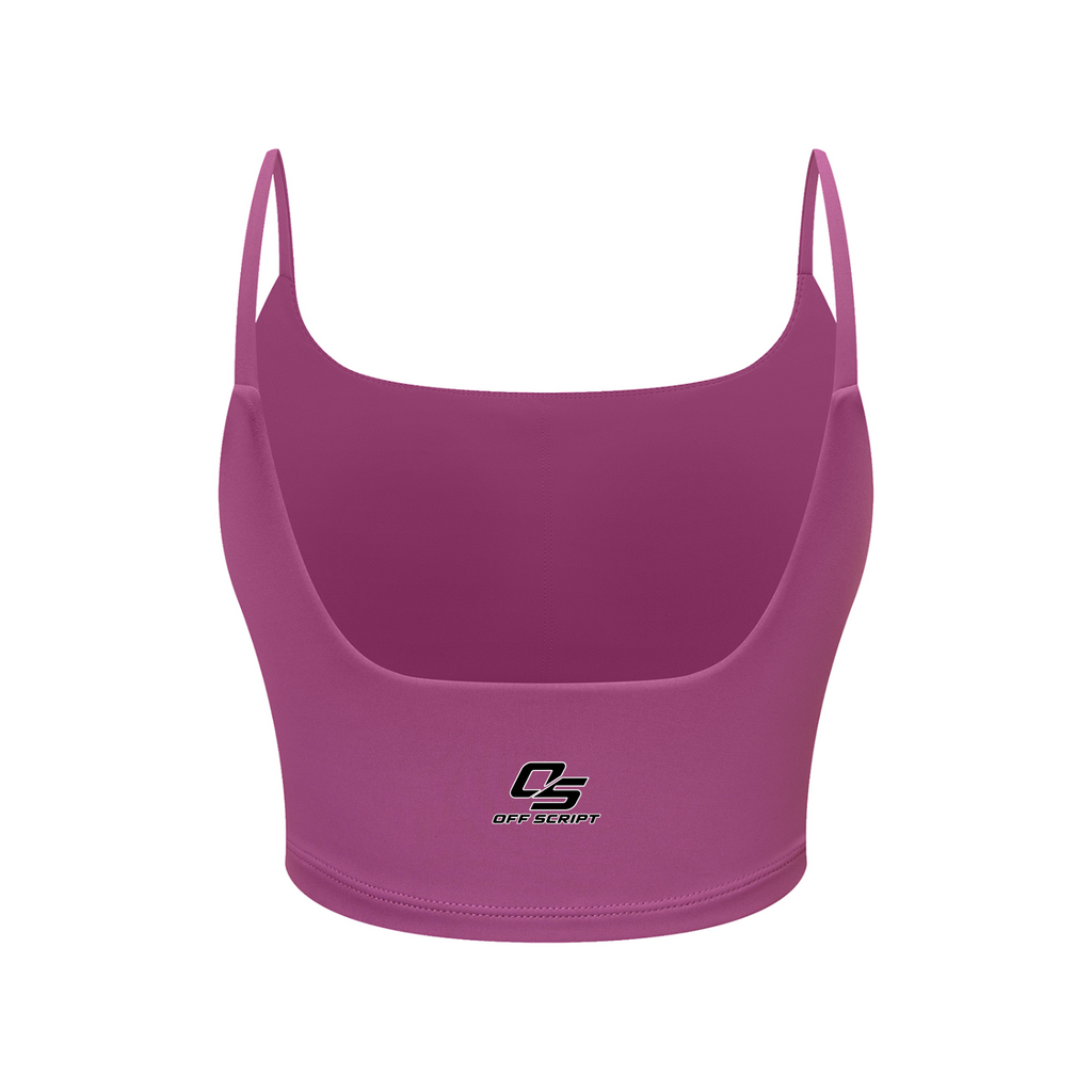 Off Script Women's Solid Color Sports Bra - Purple back 3D mockup