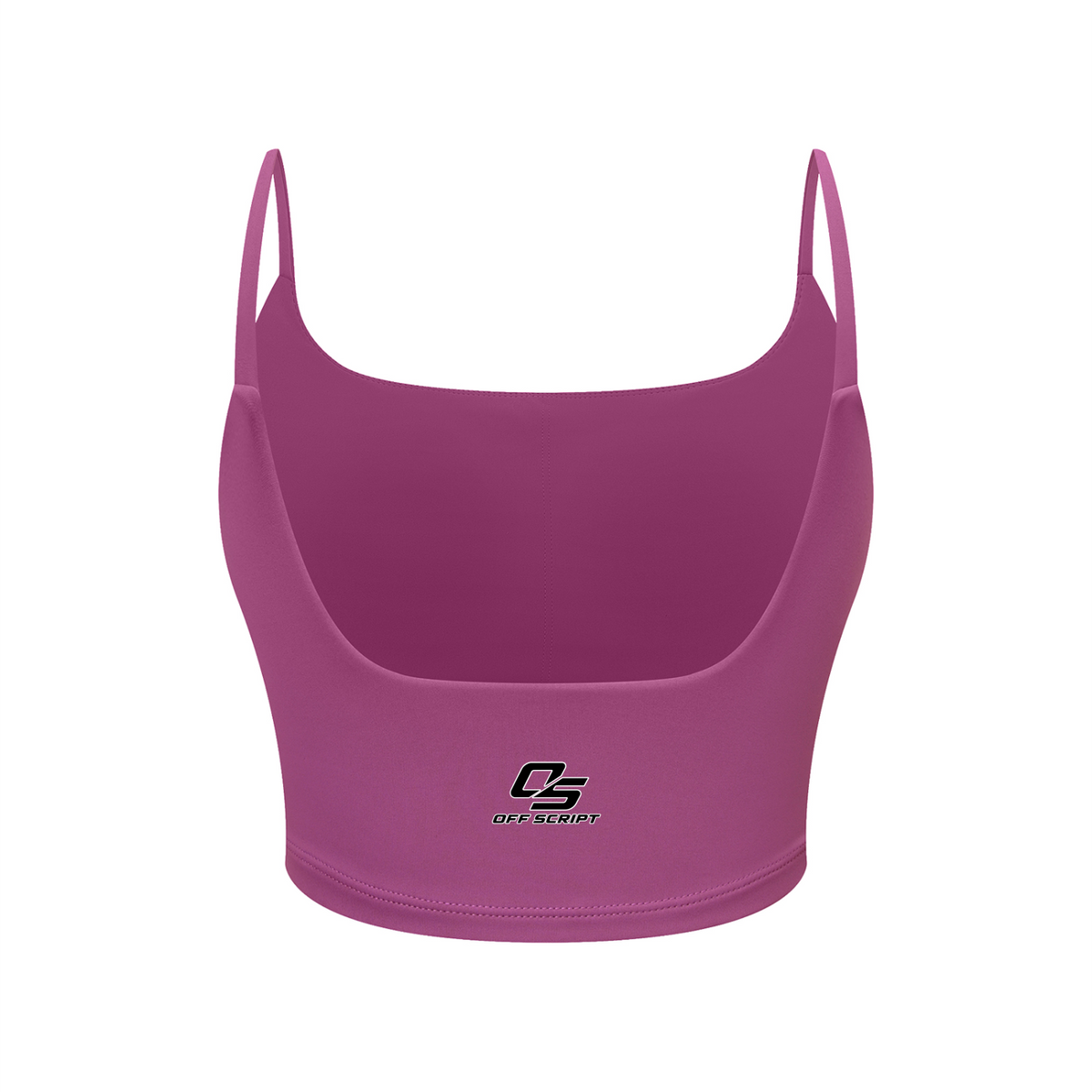 Off Script Women's Solid Color Sports Bra - Purple back 3D mockup