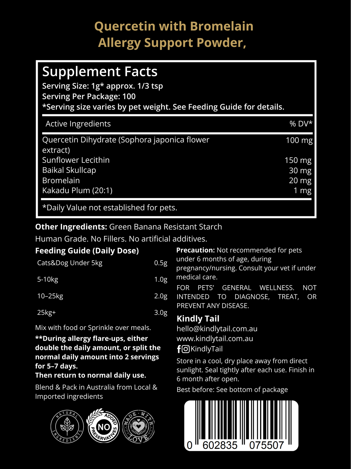 Quercetin with Bromelain for Dogs – Skin Allergy & Itch Support