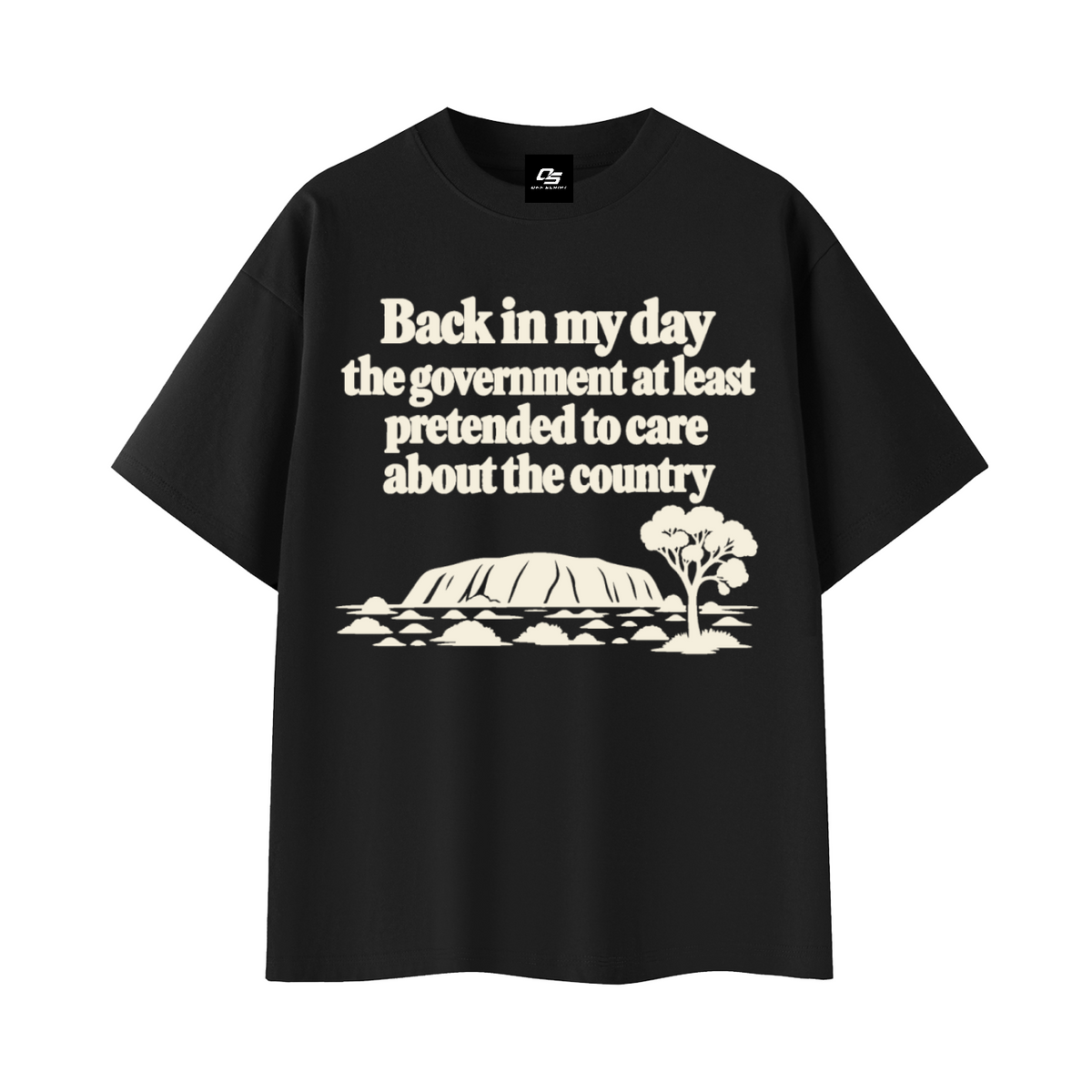 Black Back in My Day Australian Quote T-Shirt 3D front mockup