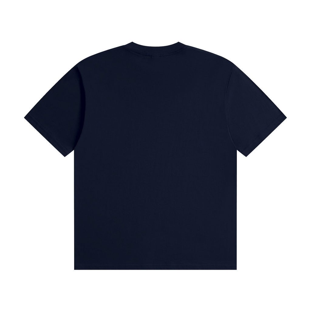 Honey Calm Down Unisex Graphic Cotton T-Shirt - Navy Blue back view