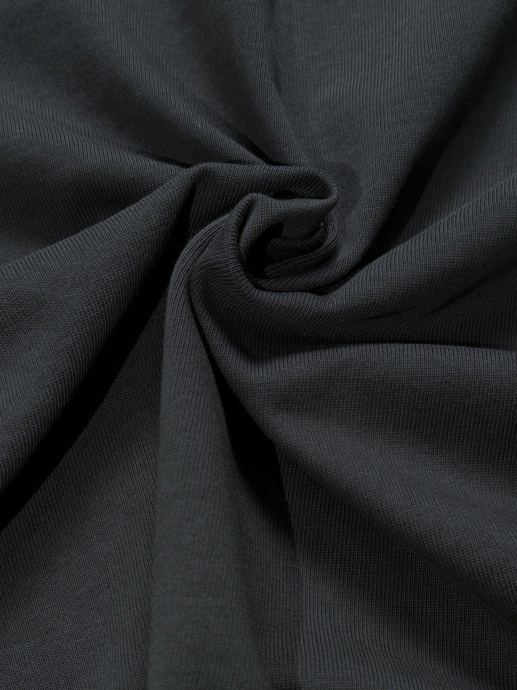 Black 305 gsm cotton fabric detail – heavyweight knitted crewneck T-shirt