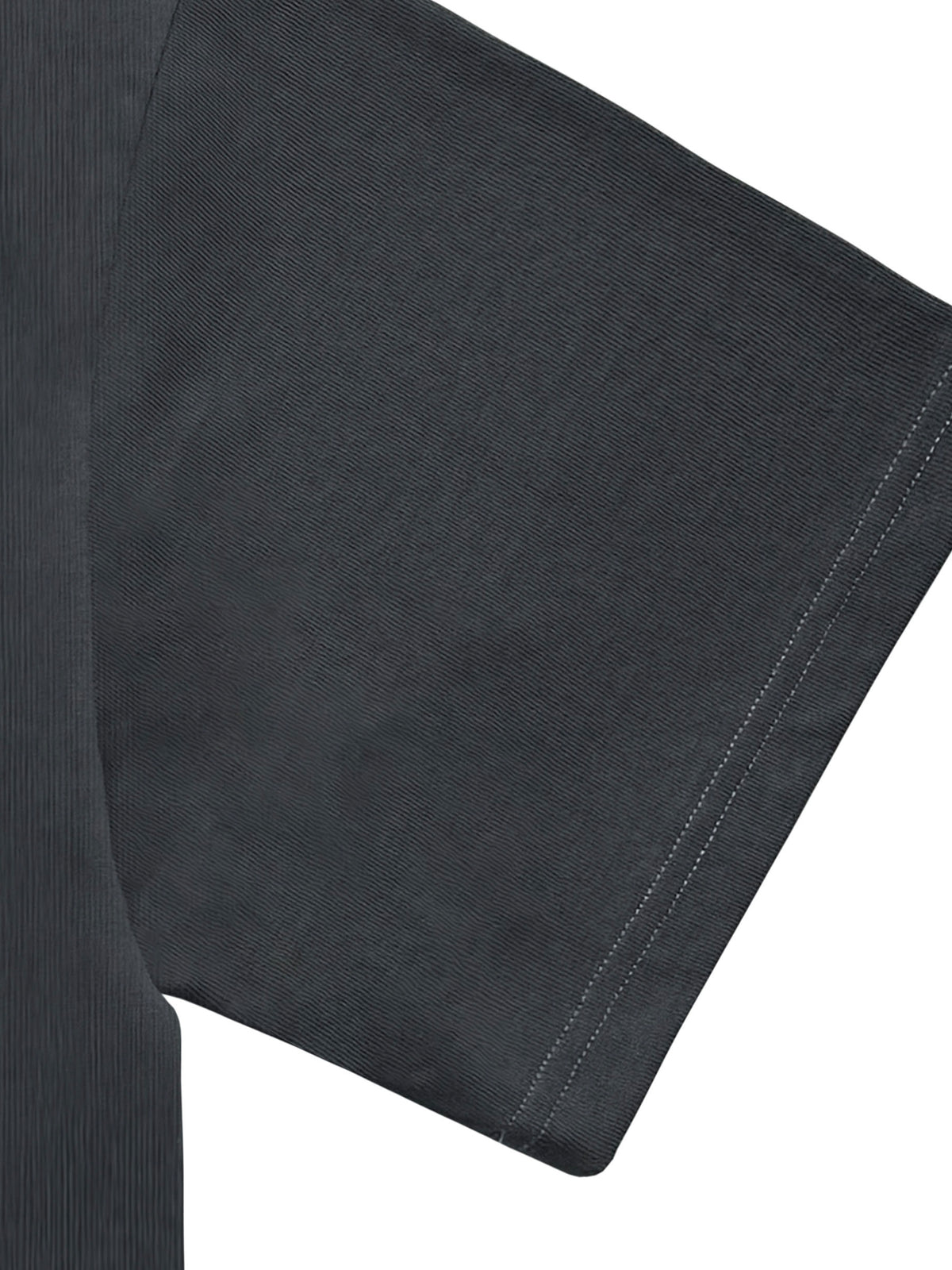 Black short sleeve detail – heavyweight knitted crewneck T-shirt