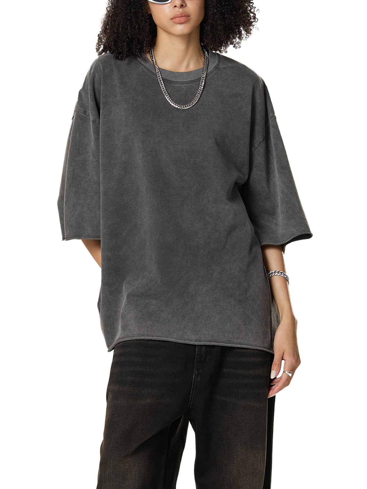 Raw Edge Snow Washed Boxy T-Shirt gallery image 10