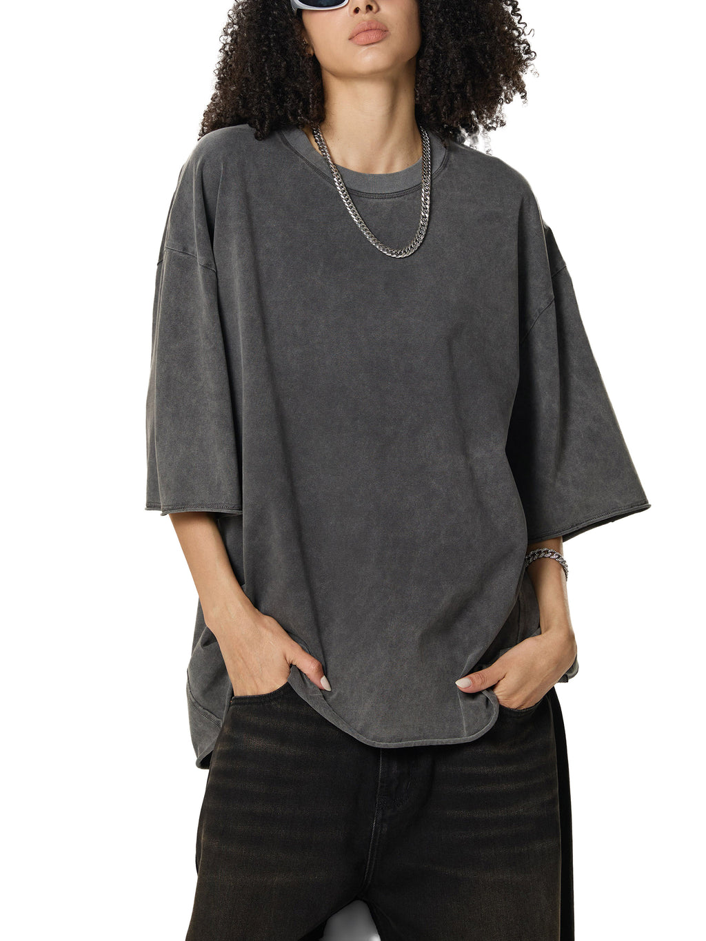 Raw Edge Snow Washed Boxy T-Shirt gallery image 11