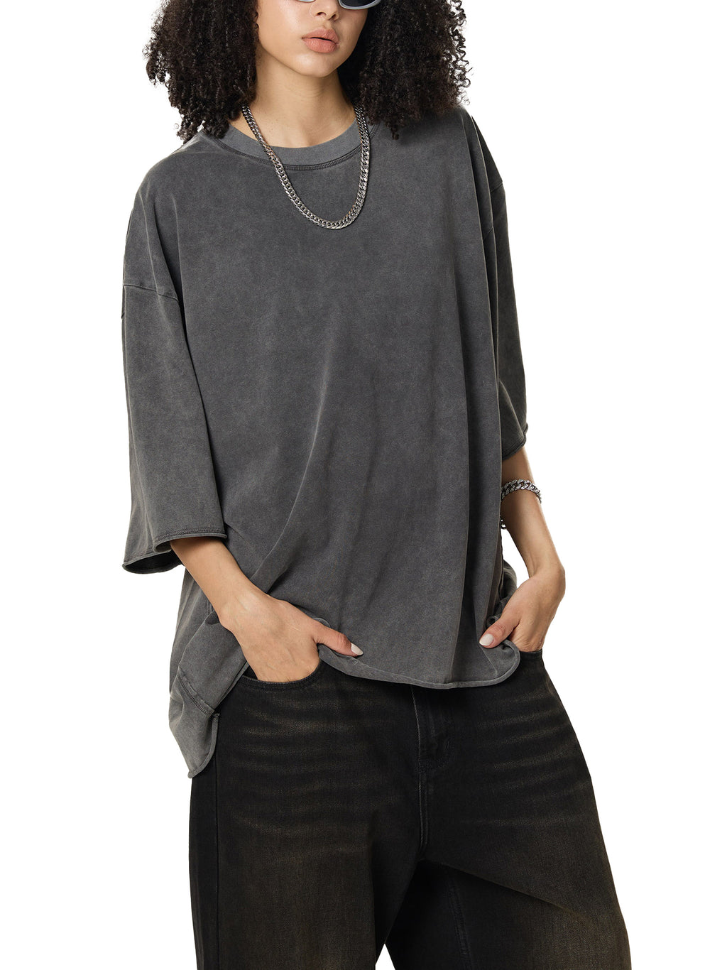 Raw Edge Snow Washed Boxy T-Shirt gallery image 12