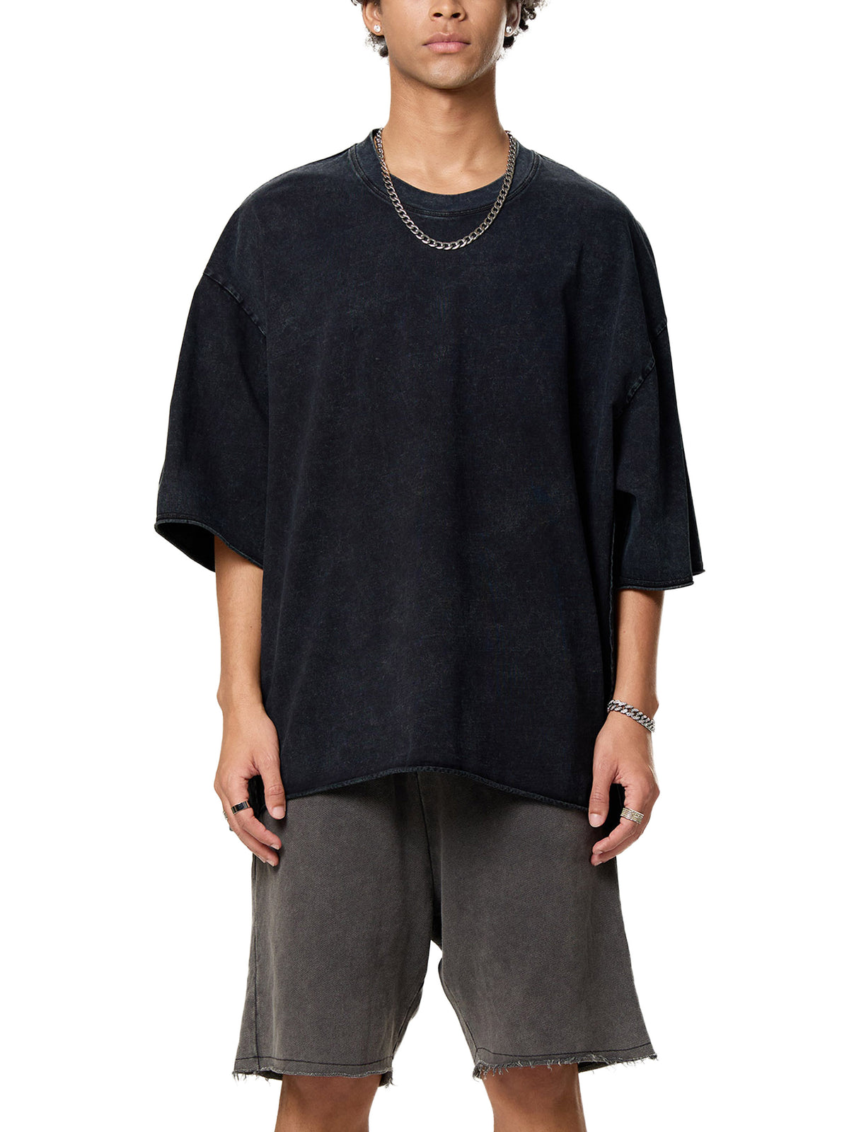 Raw Edge Snow Washed Boxy T-Shirt gallery image 3