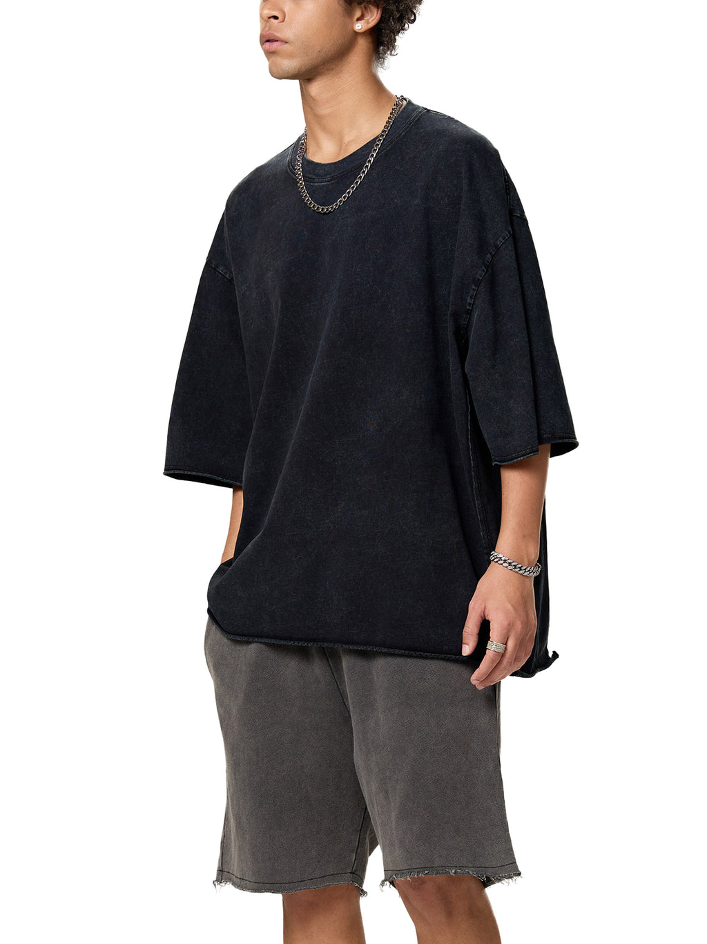 Raw Edge Snow Washed Boxy T-Shirt gallery image 5