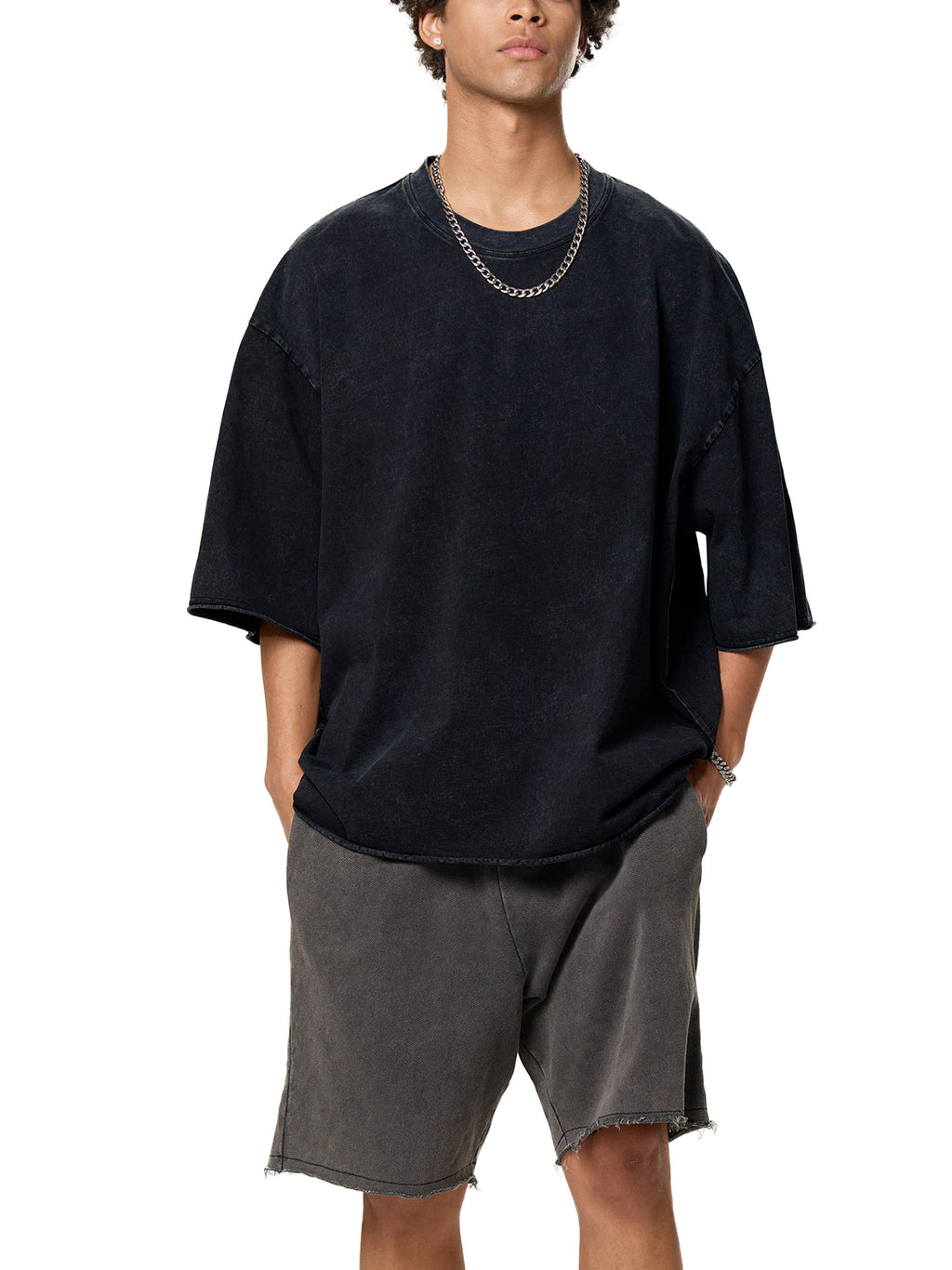 Raw Edge Snow Washed Boxy T-Shirt gallery image 6