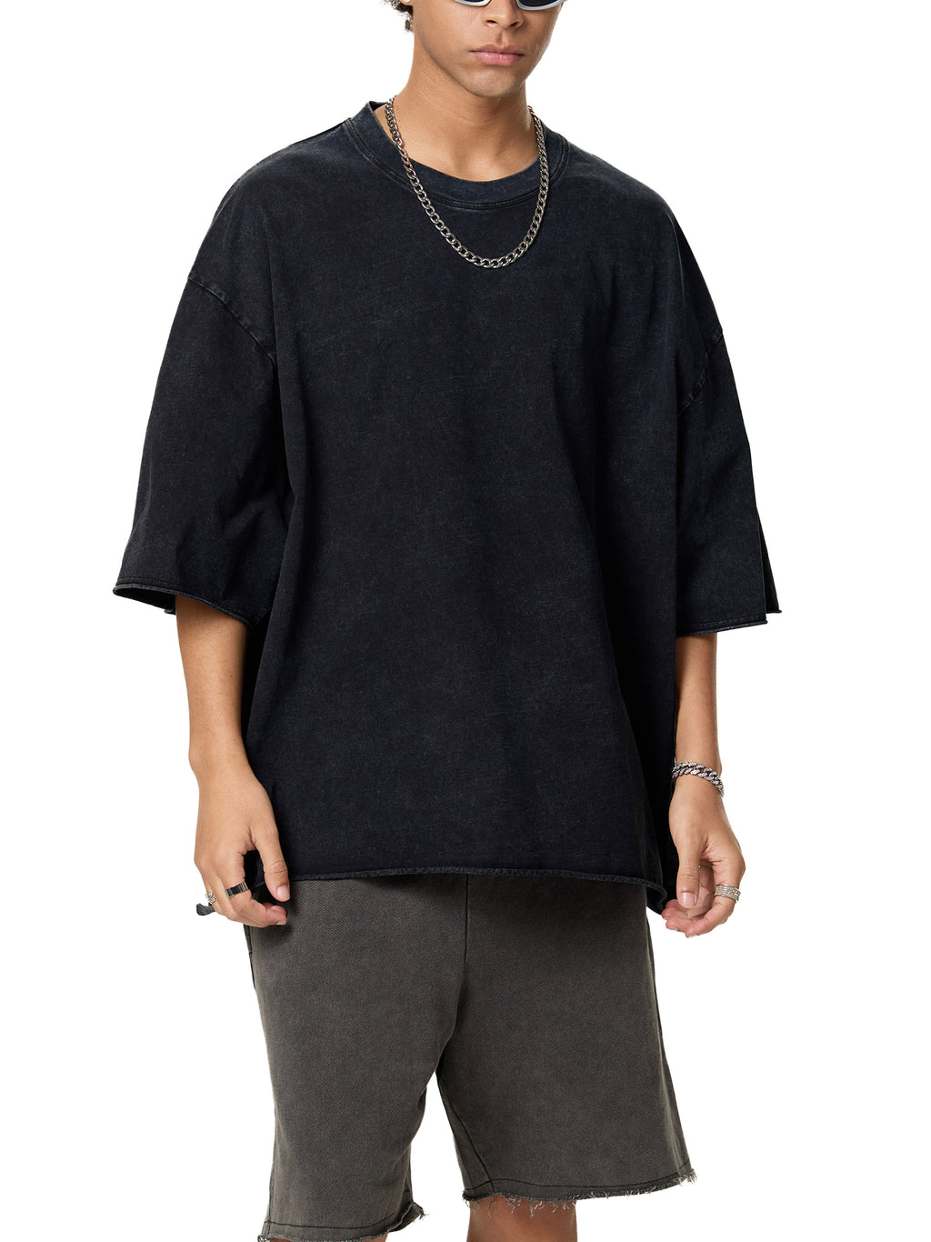 Raw Edge Snow Washed Boxy T-Shirt gallery image 7