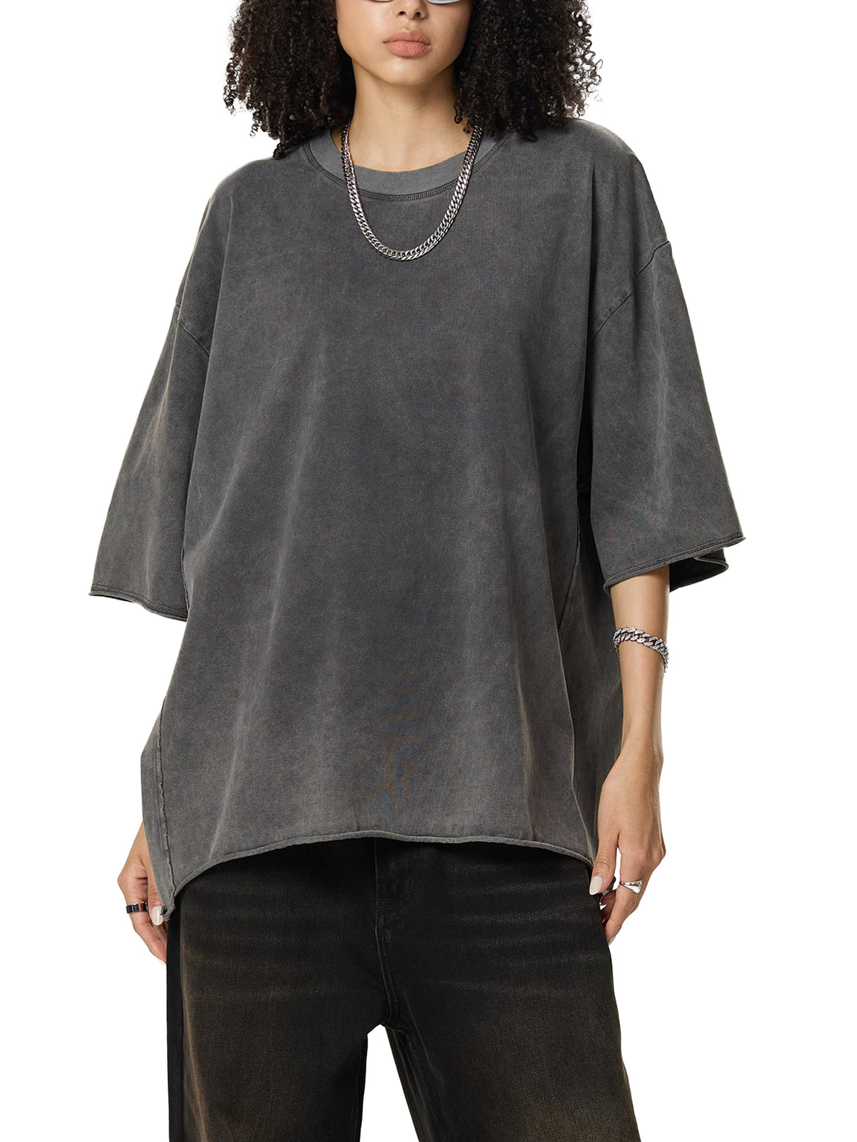 Raw Edge Snow Washed Boxy T-Shirt gallery image 9