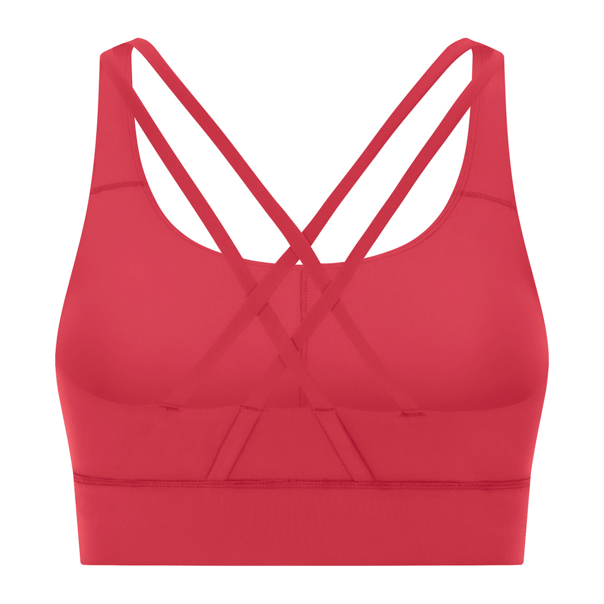 Strappy Criss-Cross Sports Bra - Red back mockup