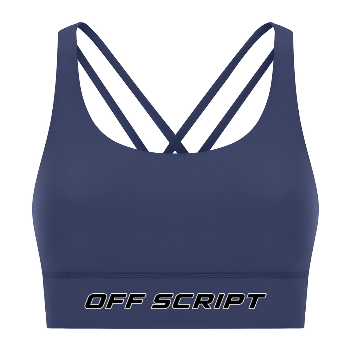 Strappy Criss-Cross Sports Bra - Royal Blue front mockup