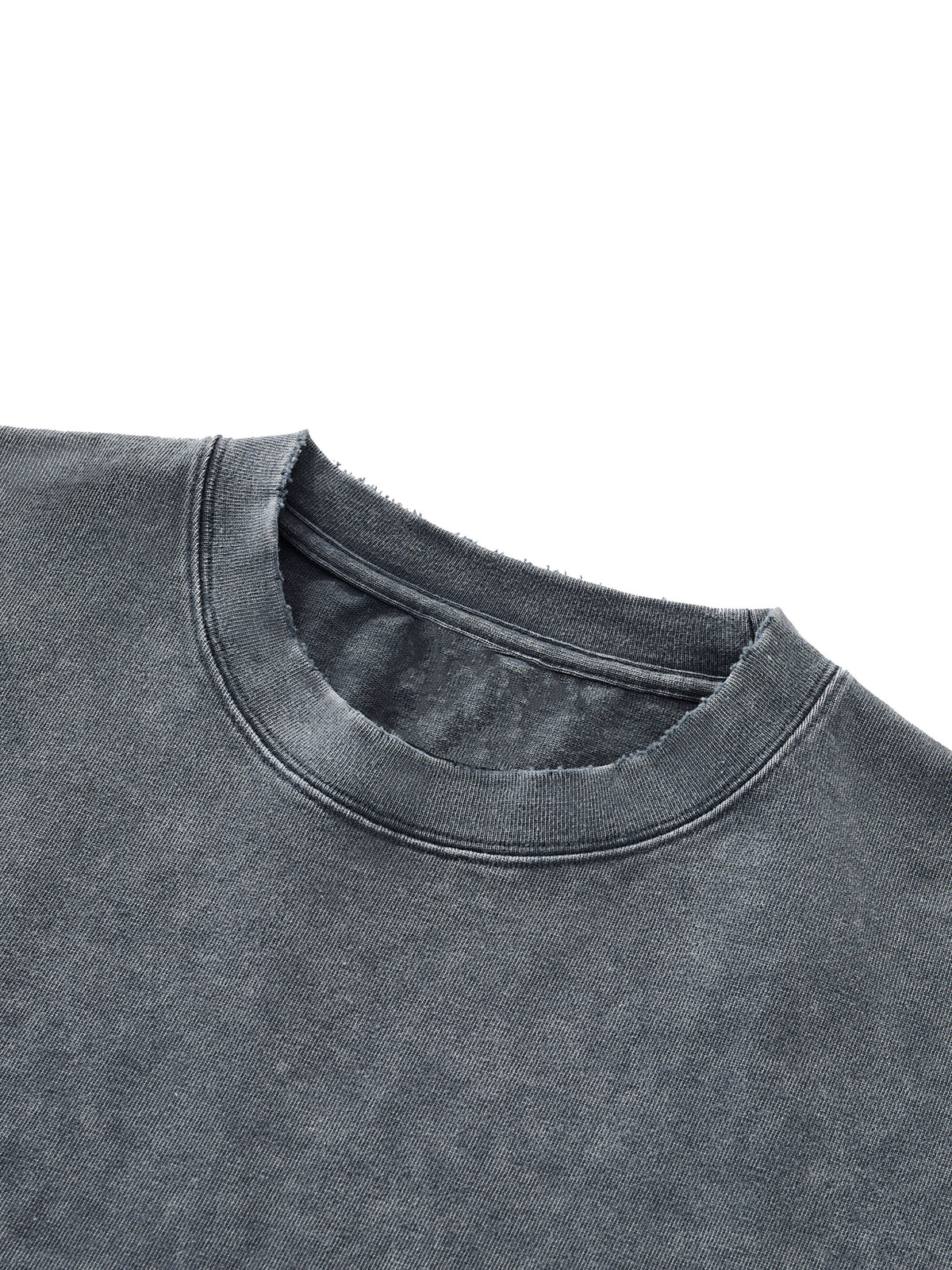 Snow Wash Raw-Hem Boxy T-shirt source image 13