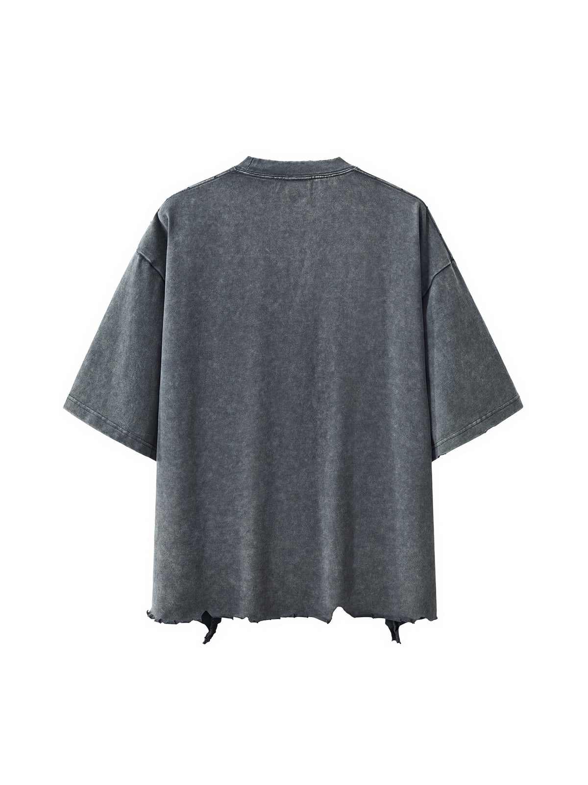Snow Wash Raw-Hem Boxy T-shirt source image 2