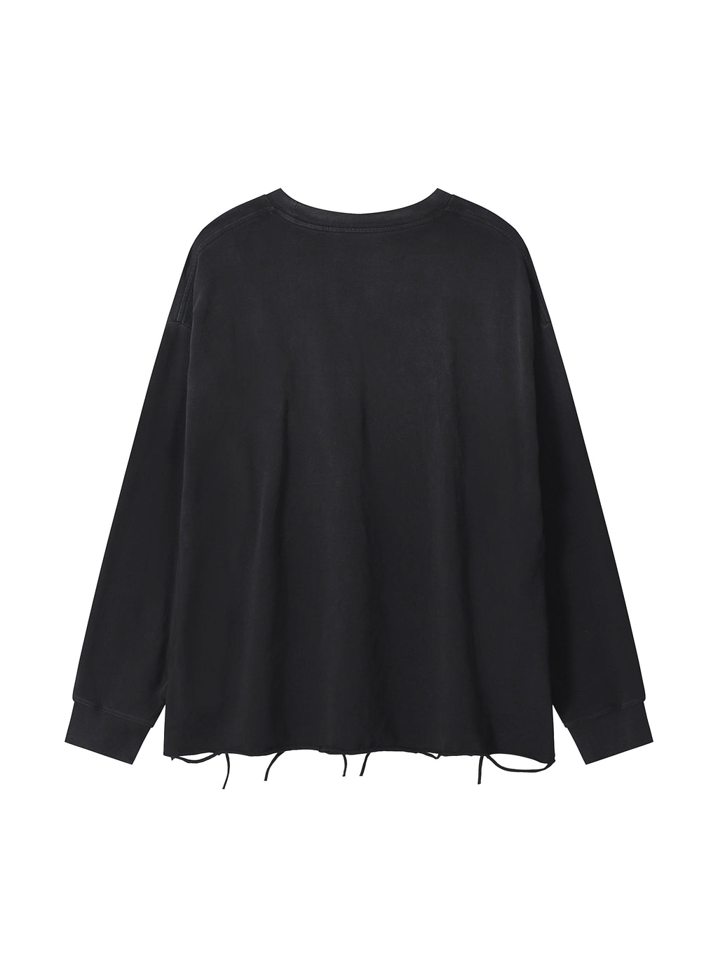Snow Wash Raw Edge Cotton T-Shirt source image 2