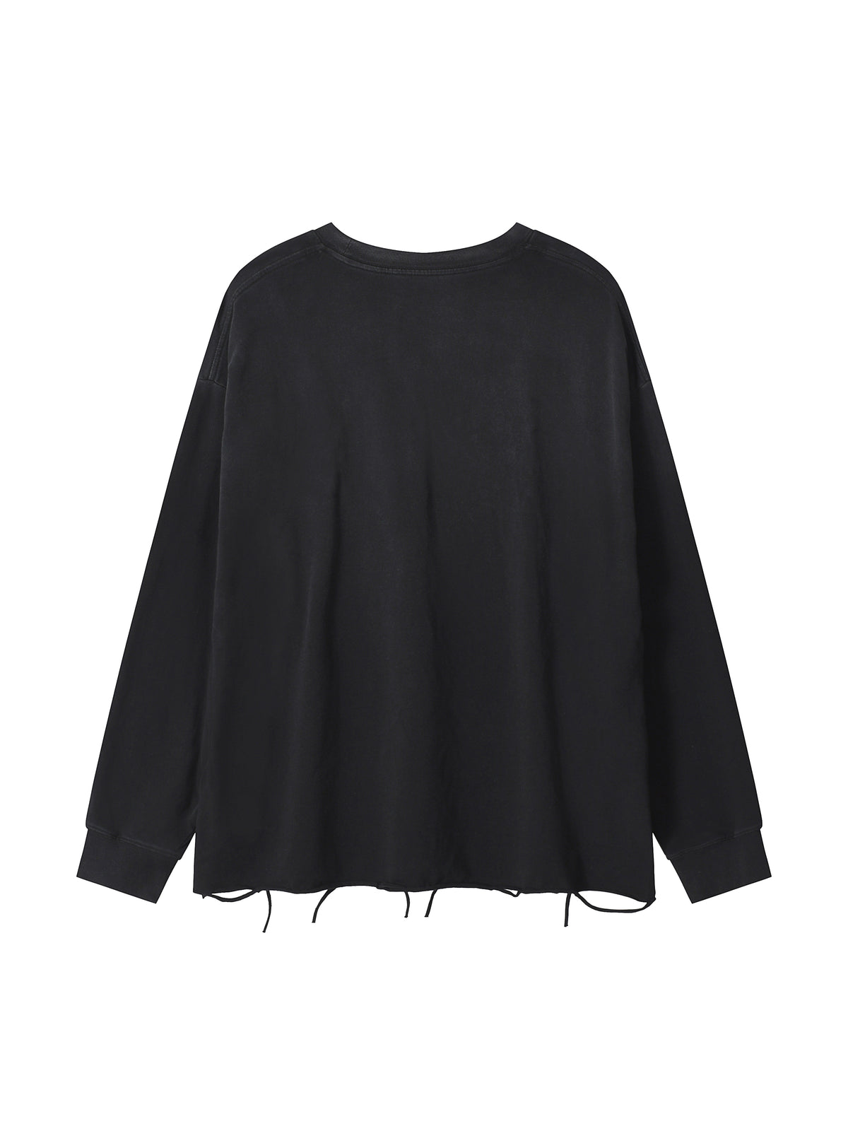 Snow Wash Raw Edge Cotton T-Shirt source image 2