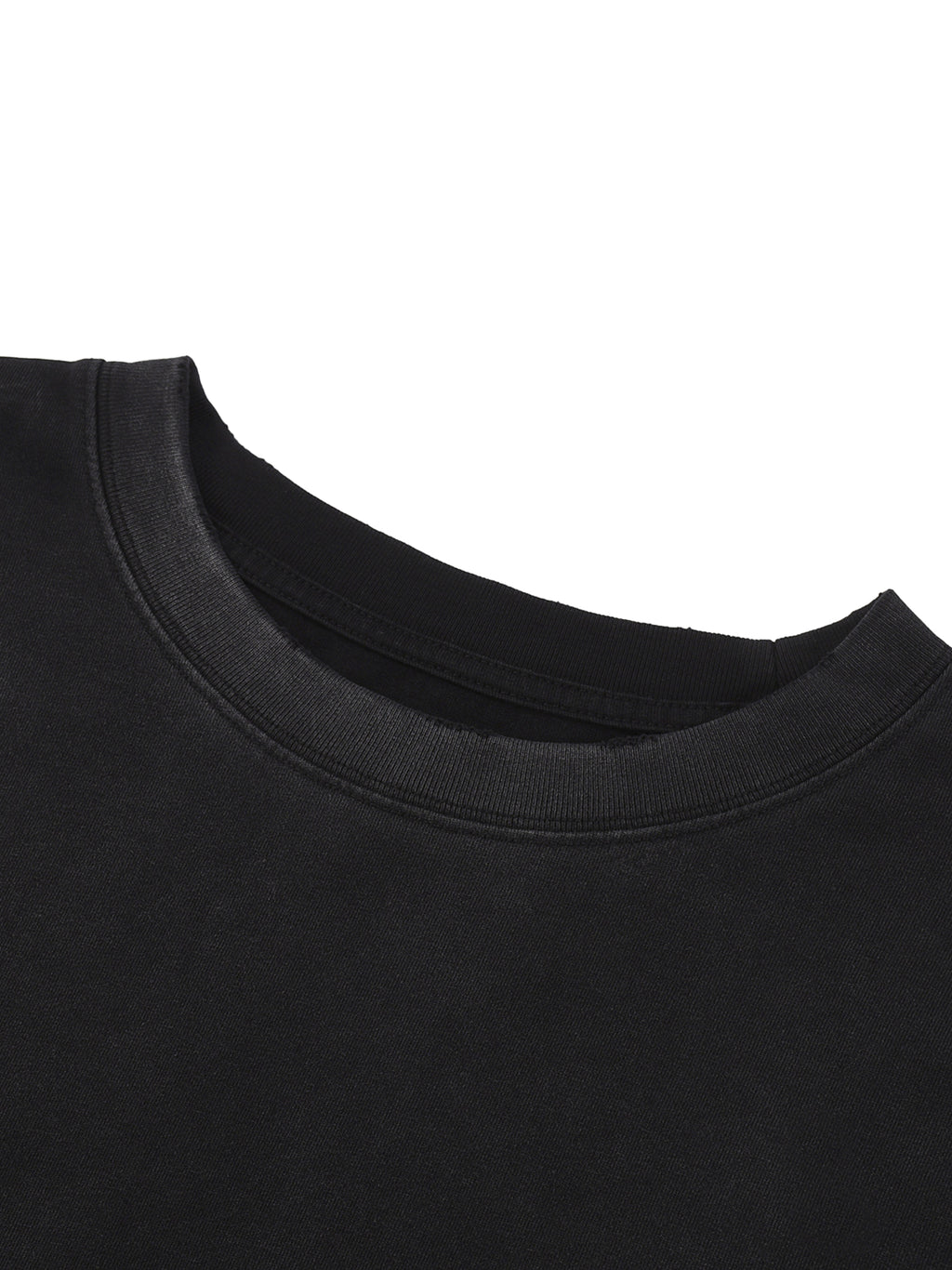 Snow Wash Raw Edge Cotton T-Shirt source image 3