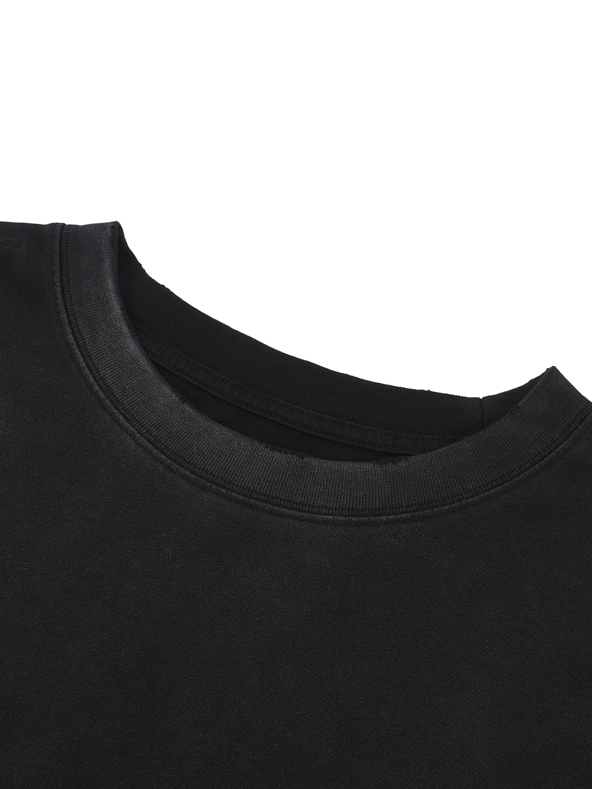 Snow Wash Raw Edge Cotton T-Shirt source image 3