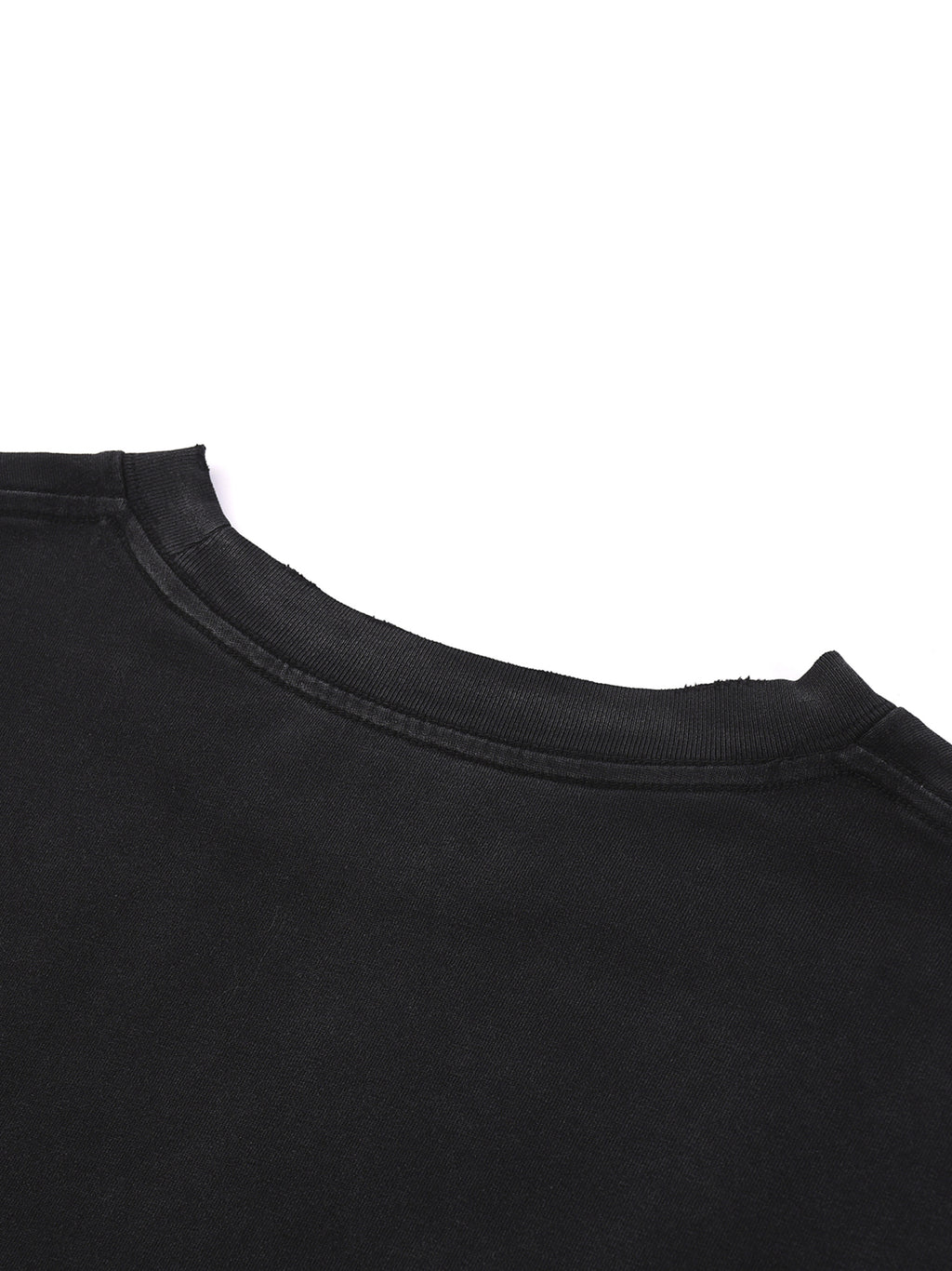 Snow Wash Raw Edge Cotton T-Shirt source image 6