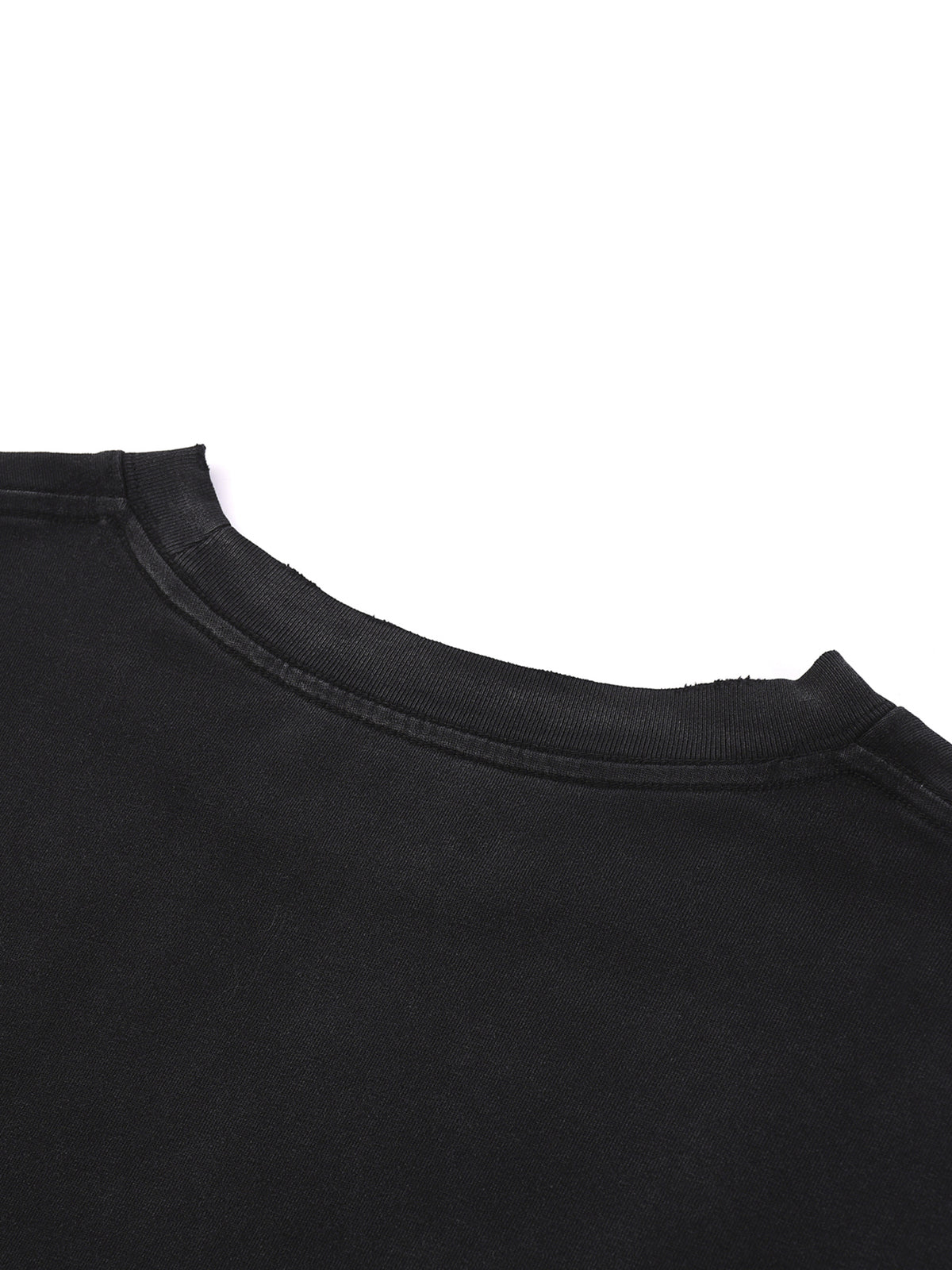 Snow Wash Raw Edge Cotton T-Shirt source image 6