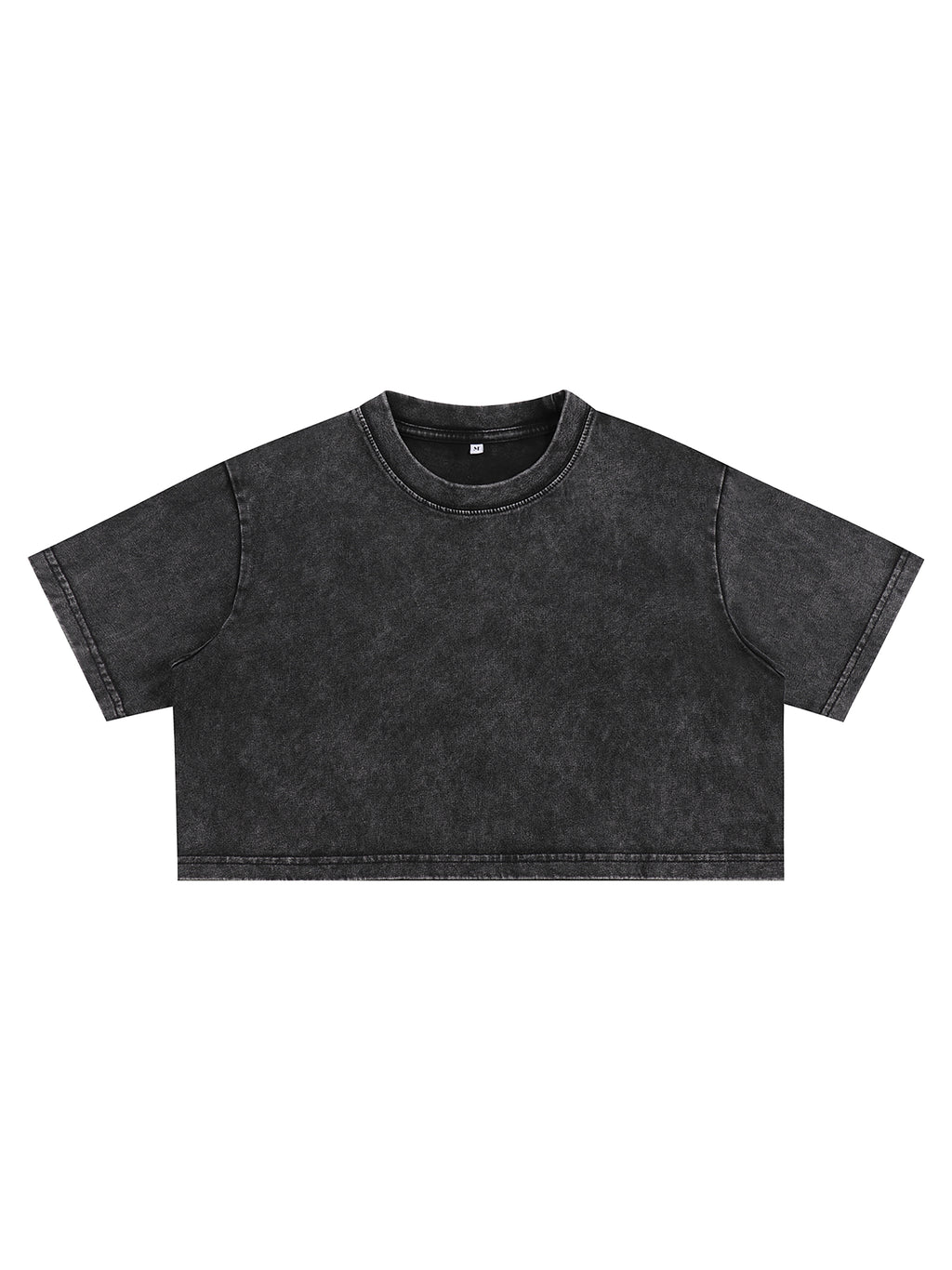 Snow Washed Crop Top – Classic Black front view