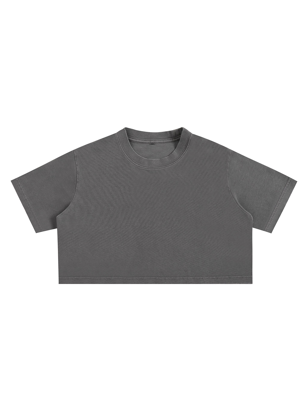 Snow Washed Crop Top – Medium Gray front view