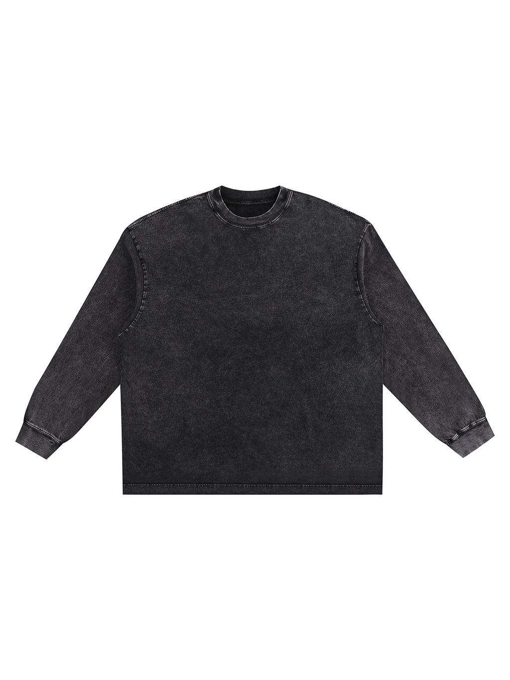 Snow Washed Frayed Edge T-Shirt – Black front view