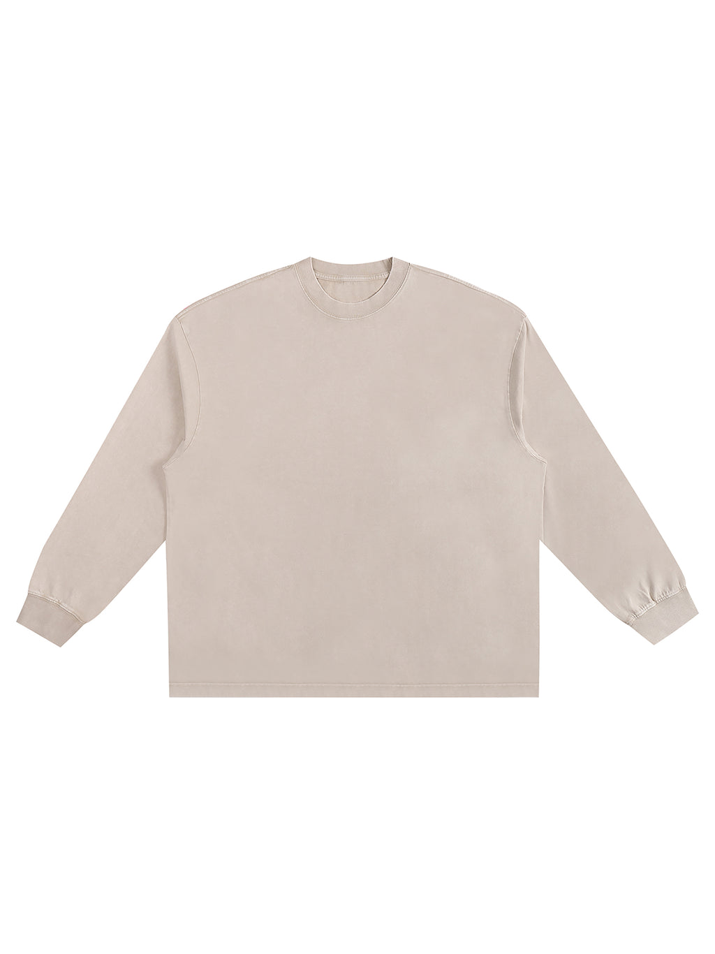Snow Washed Frayed Edge T-Shirt – Light Apricot front view