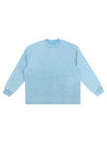 Snow Washed Frayed Edge T-Shirt – Sky Blue front view