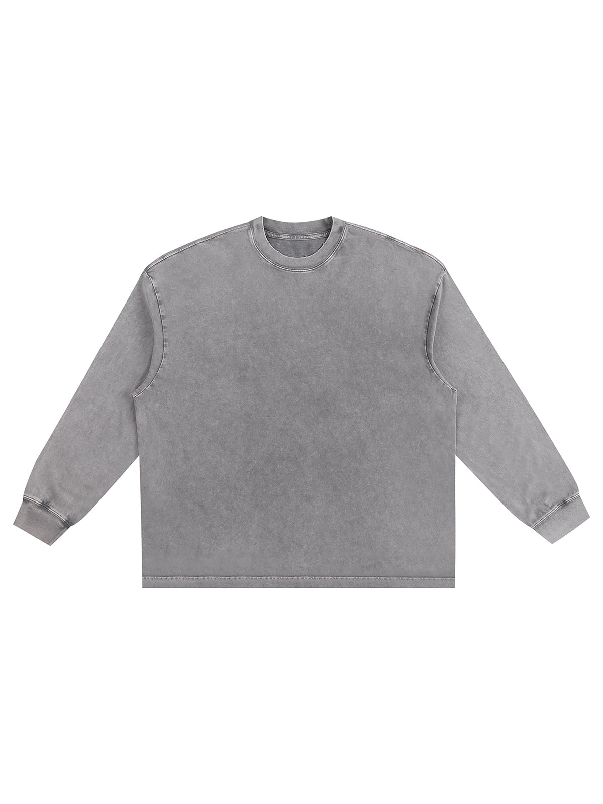 Snow Washed Frayed Edge T-Shirt – Light Gray front view