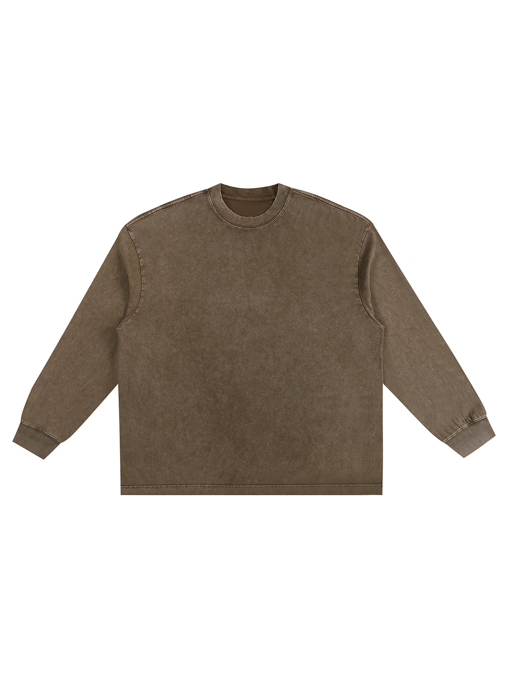 Snow Washed Frayed Edge T-Shirt – Stone Gray front view