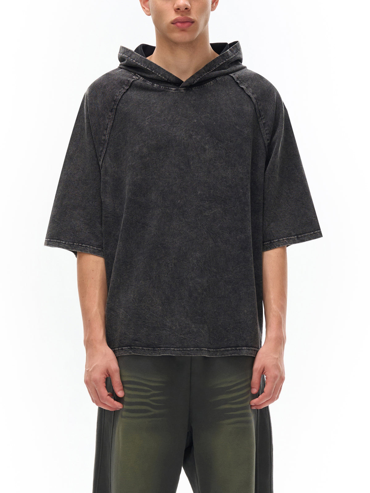 Snow Washed Hooded Boxy T-Shirt source image 5