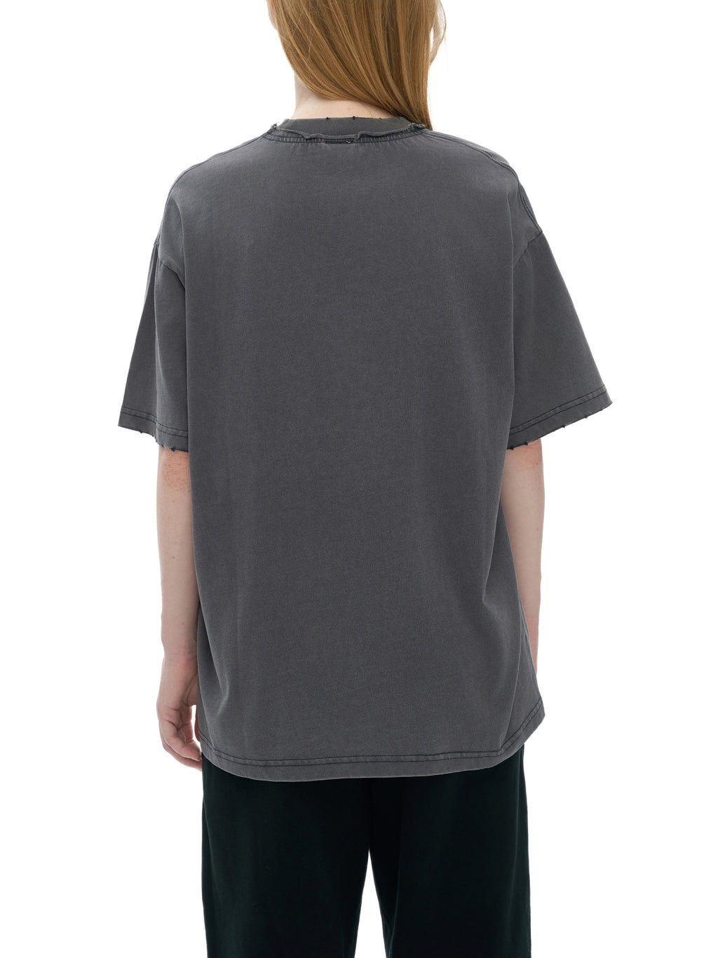 Snow Washed Raw-Edge Neckline T-Shirt source image 10