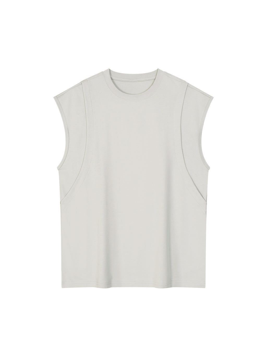 Spliced Panel Sleeveless Muscle T-Shirt