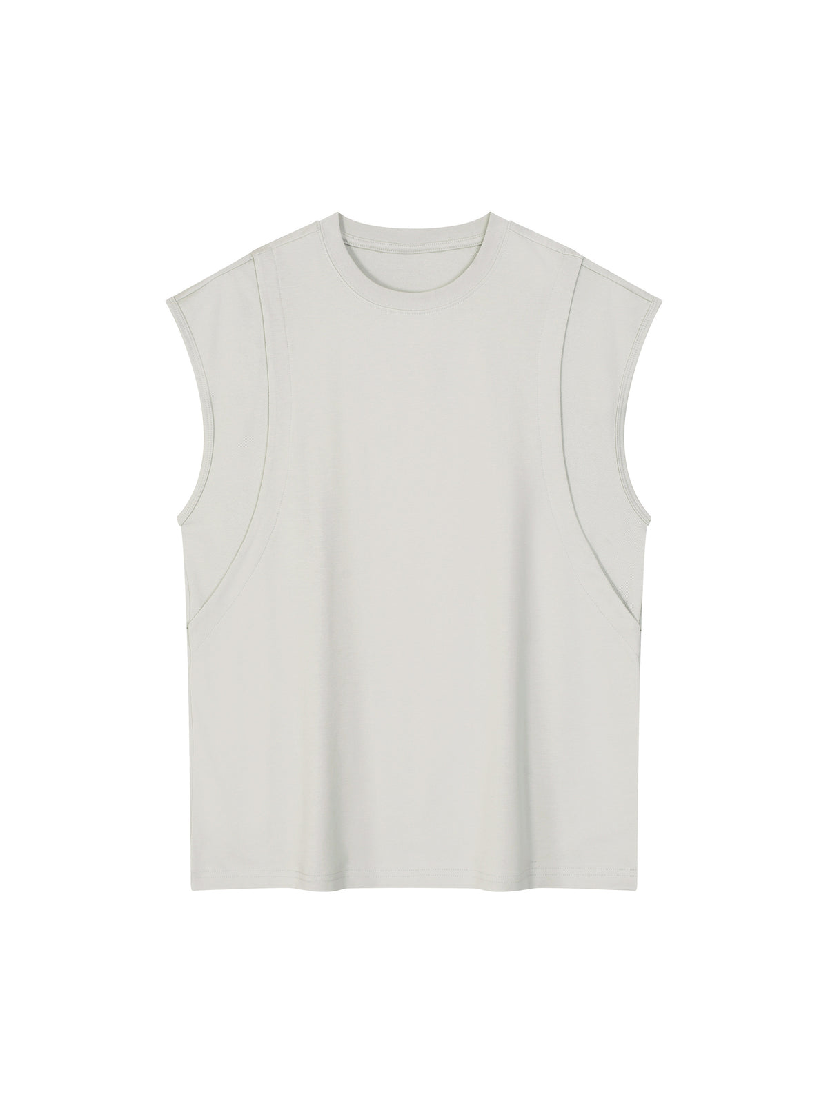 Spliced Panel Sleeveless Muscle T-Shirt