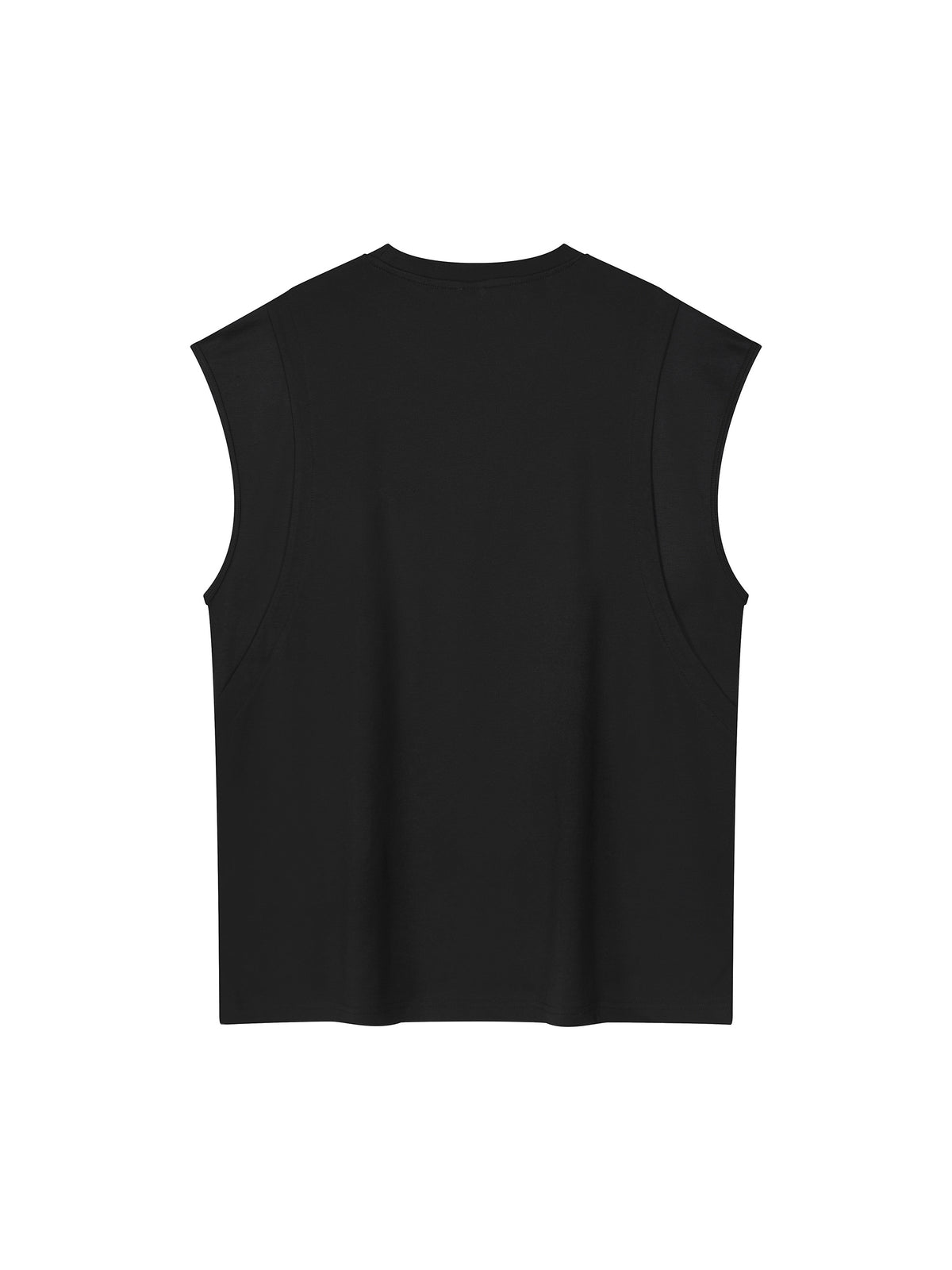 Spliced Panel Sleeveless Muscle T-Shirt